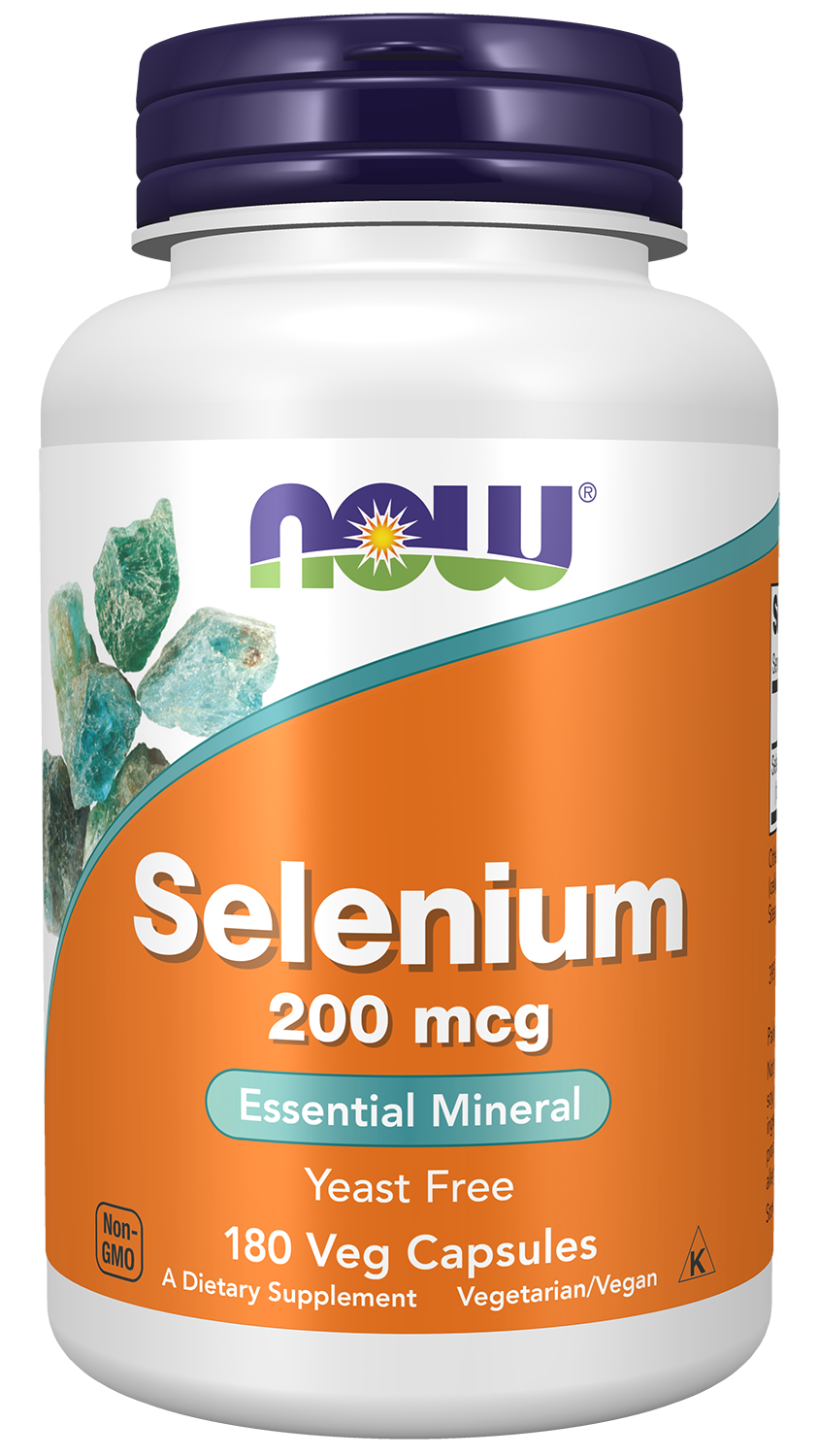 Selenium 200 mcg - 180 Veg Capsules Bottle Front