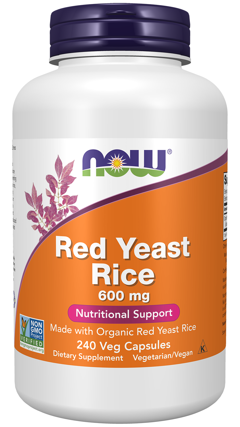 Red Yeast Rice 600 mg - 240 Veg Capsules Bottle