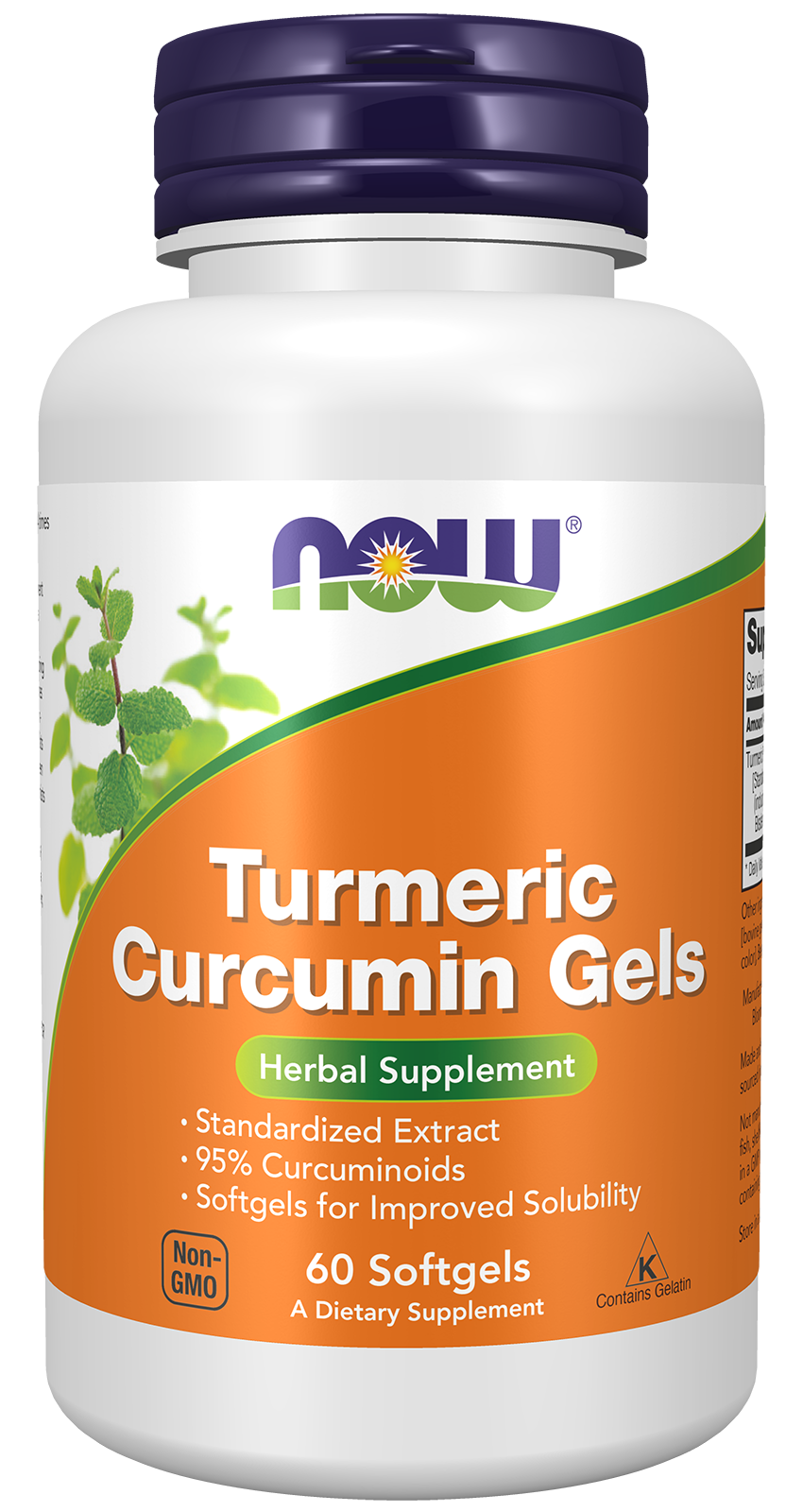 Turmeric Curcumin Gels - 60 Softgels Bottle Front