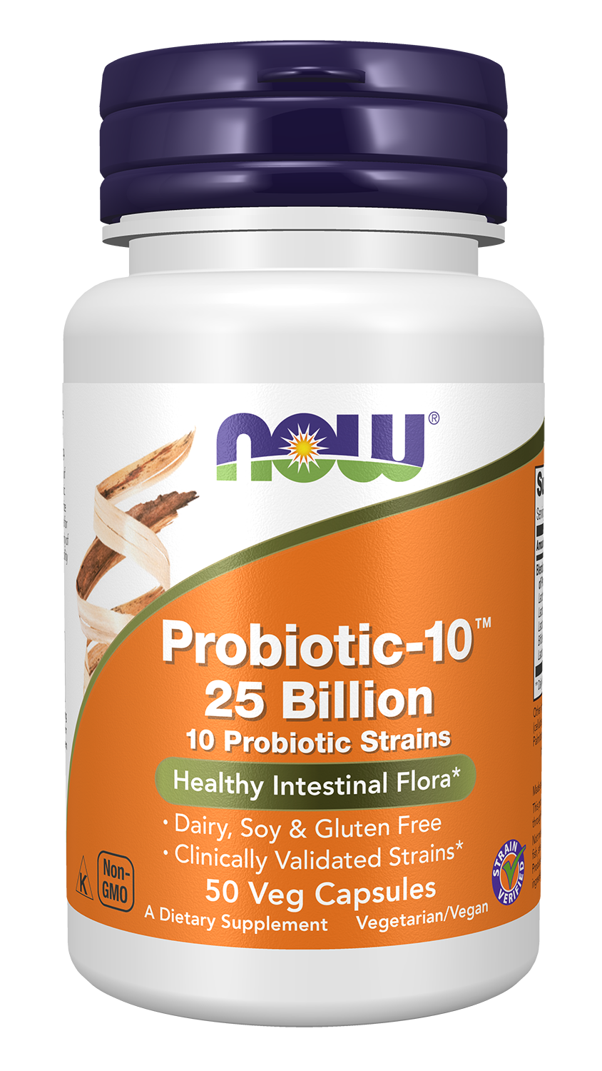 Probiotic-10™ 25 Billion - 50 Veg Capsules Bottle Front Bottle Front