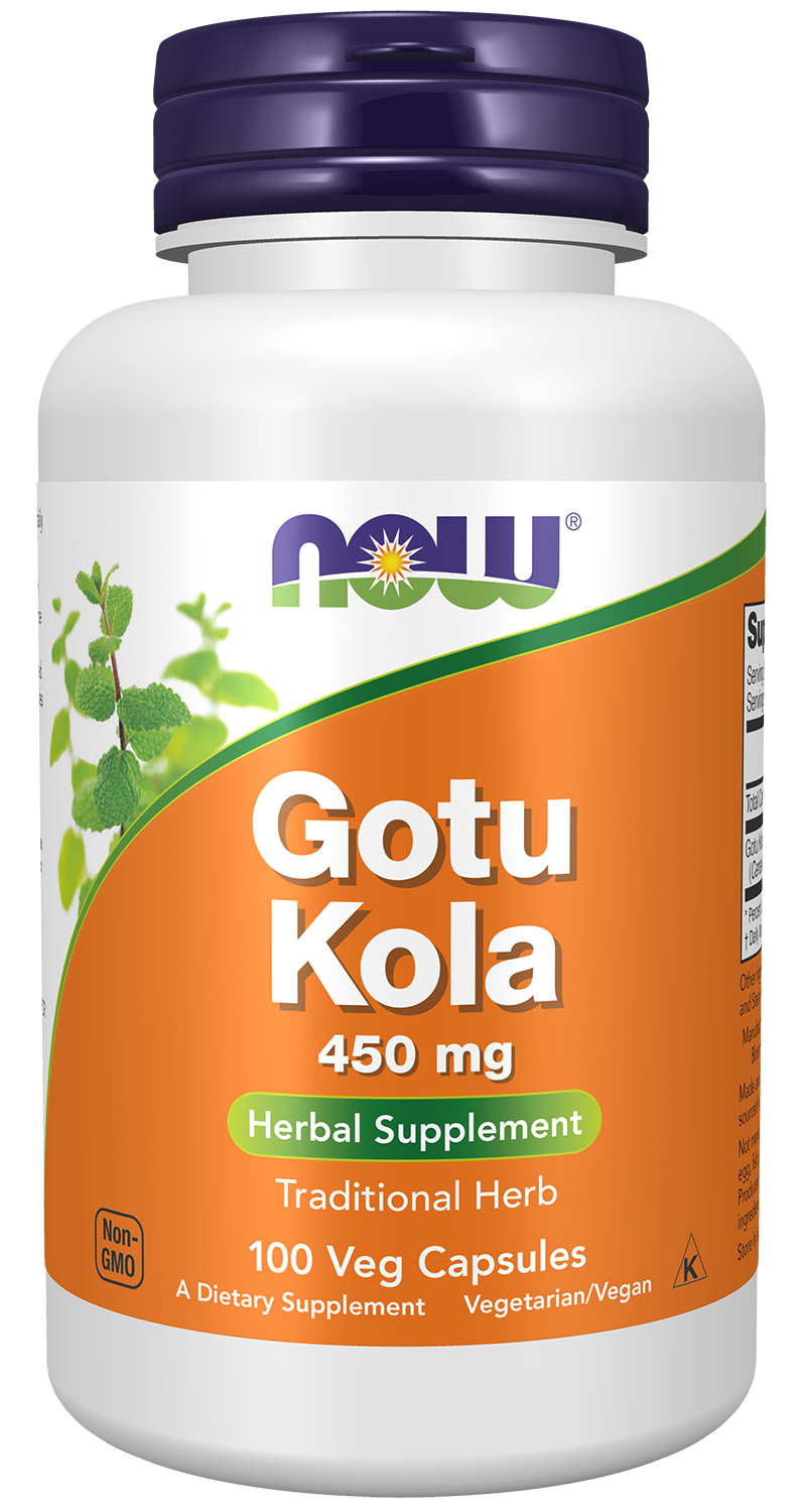 Gotu Kola 450 mg - 100 Veg Capsules Bottle Front