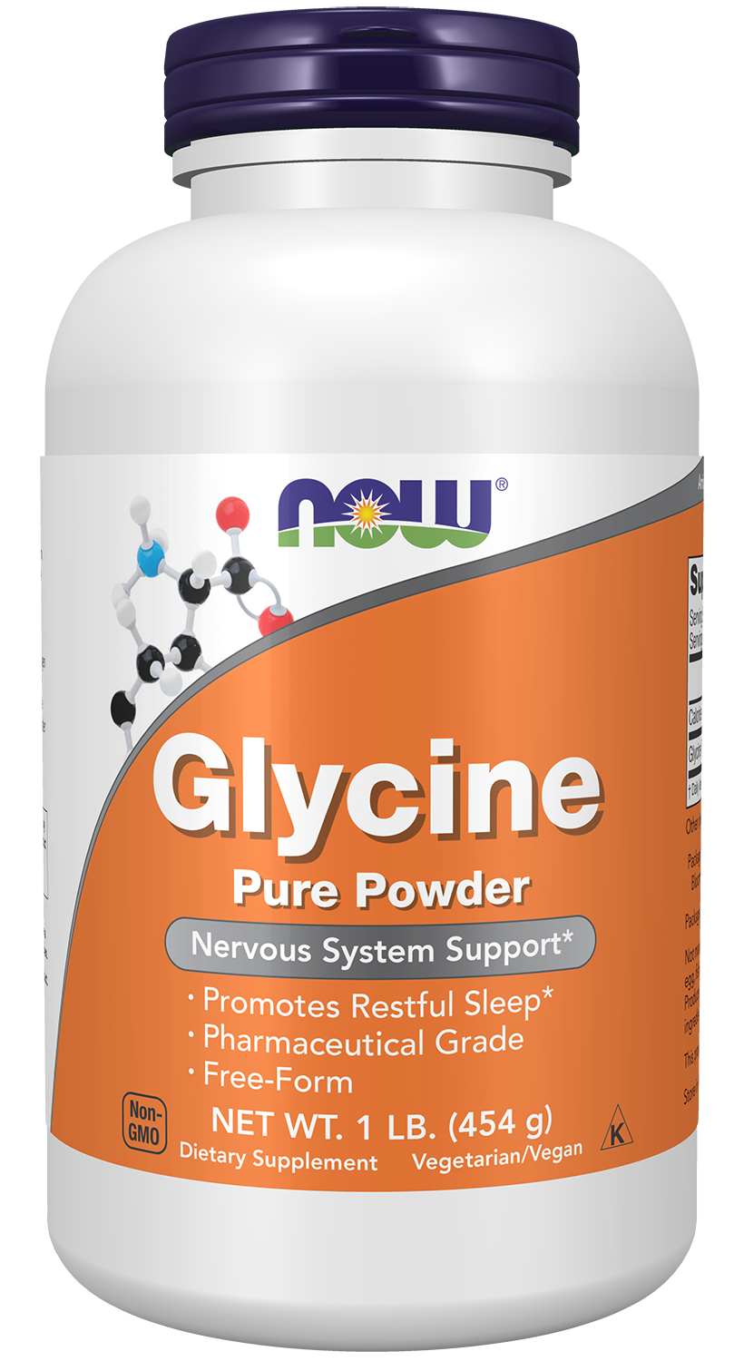 Bottle of Glycine Pure Powder - 1 lb. Bottle Front