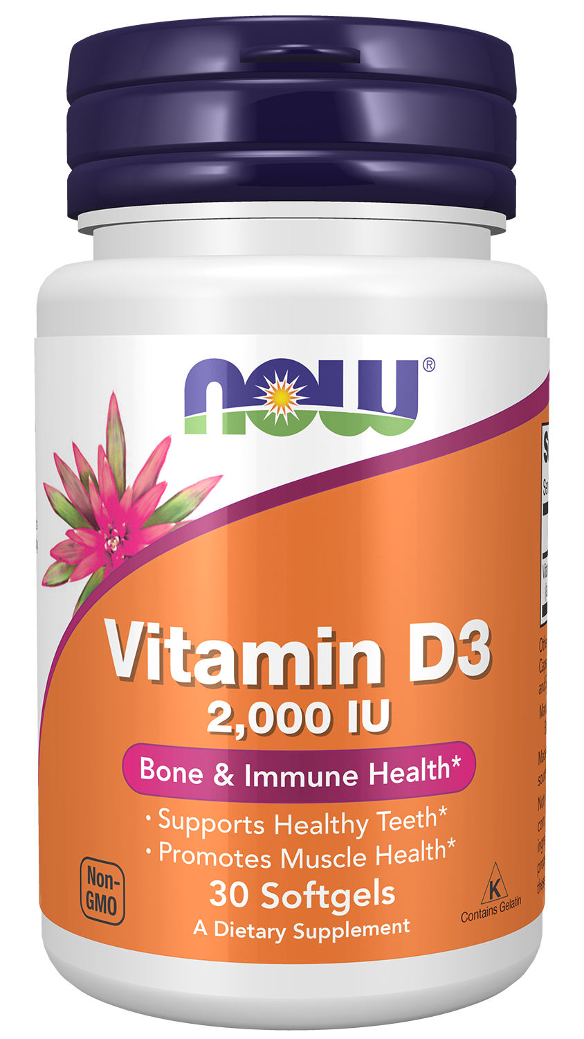 Vitamin D-3 2000 IU - 30 Softgels Bottle Front