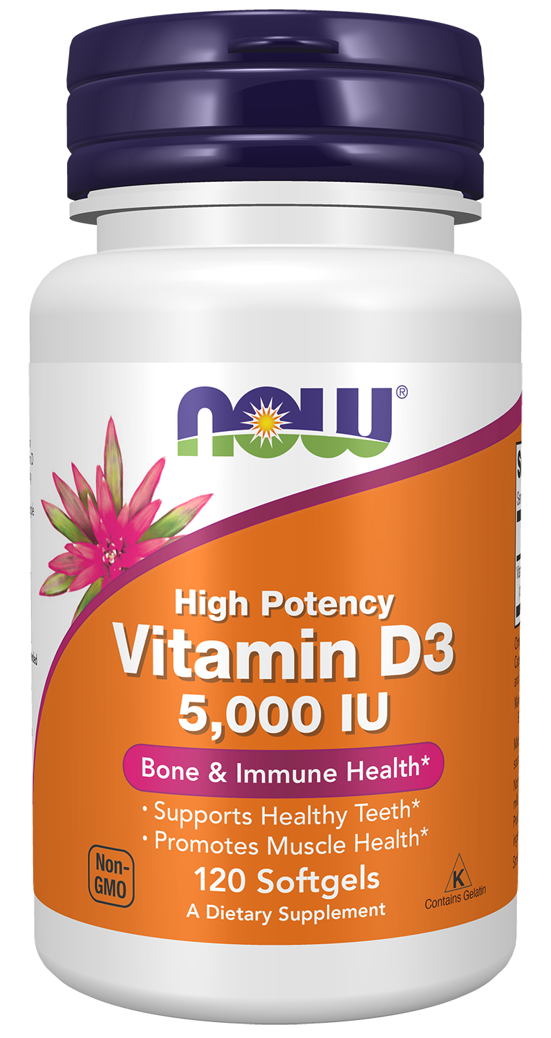 Vitamin D-3 5000 IU - 120 Softgels Bottle Front