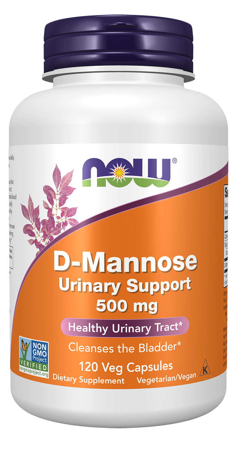 D-Mannose 500 mg - 120 Veg Capsules Bottle Front