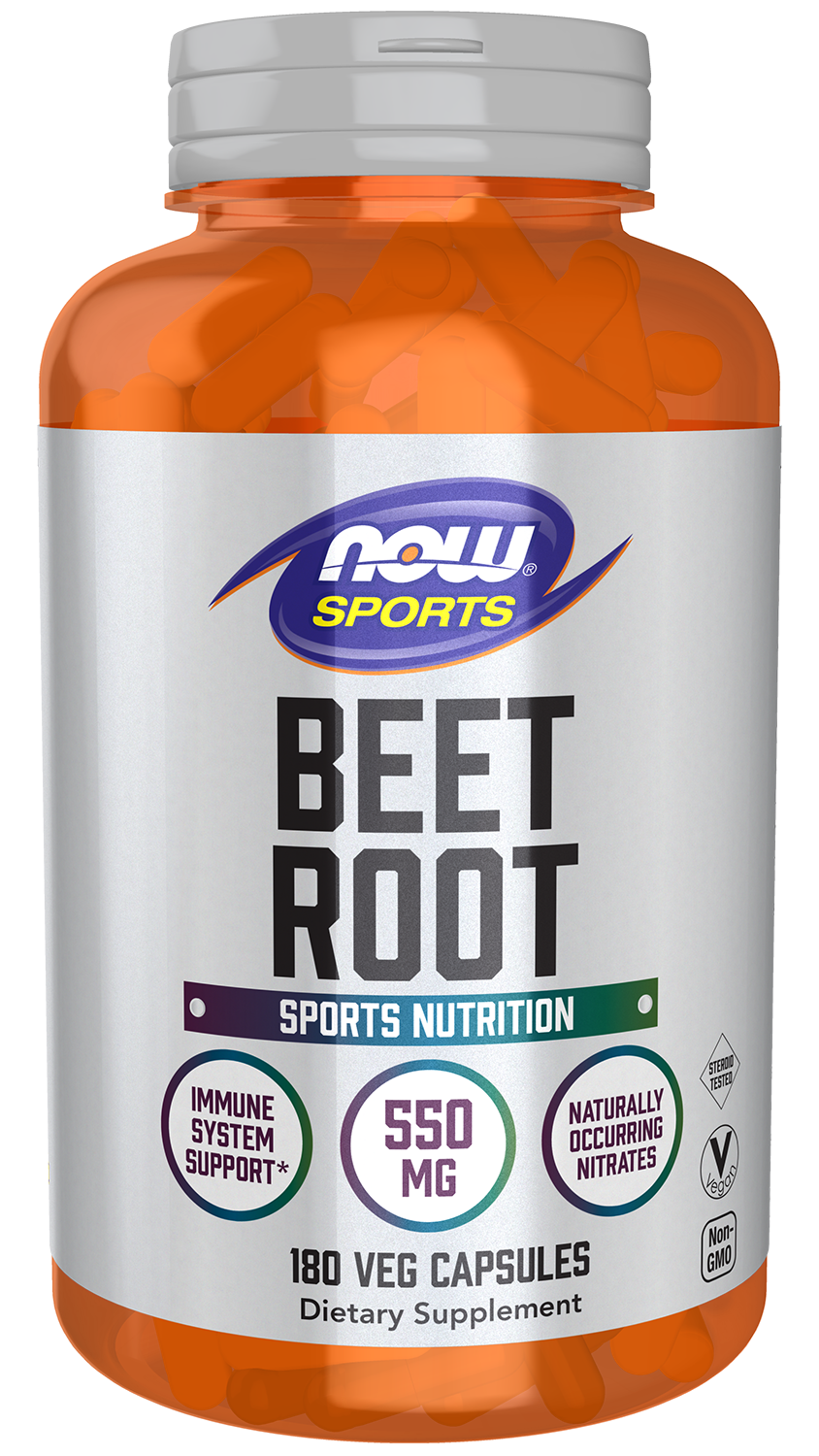 Bottle of Beet Root - 180 Veg Capsules Bottle Front
