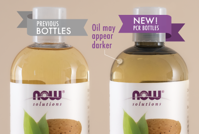 comparison of PCR bottle colors from the older lighter to the new darker plastic