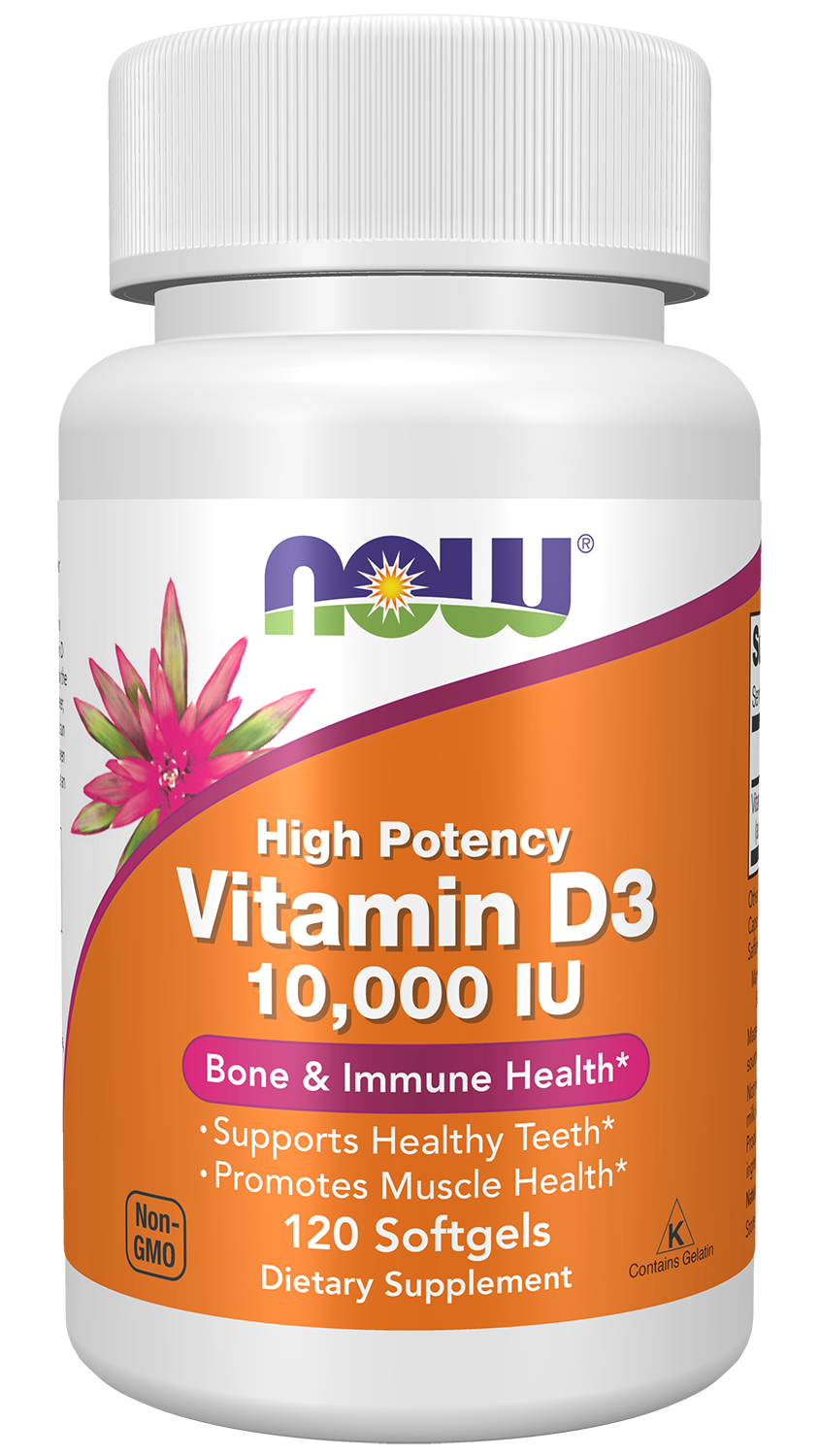  Vitamin D-3 10,000 IU - 120 Softgels Bottle Front