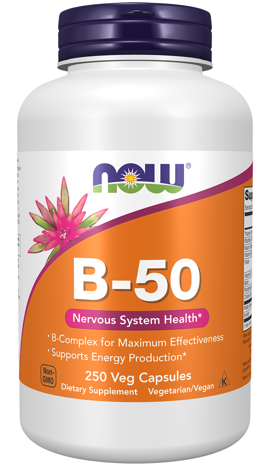 Vitamin B-50 mg - 250 Veg Capsules Bottle Front