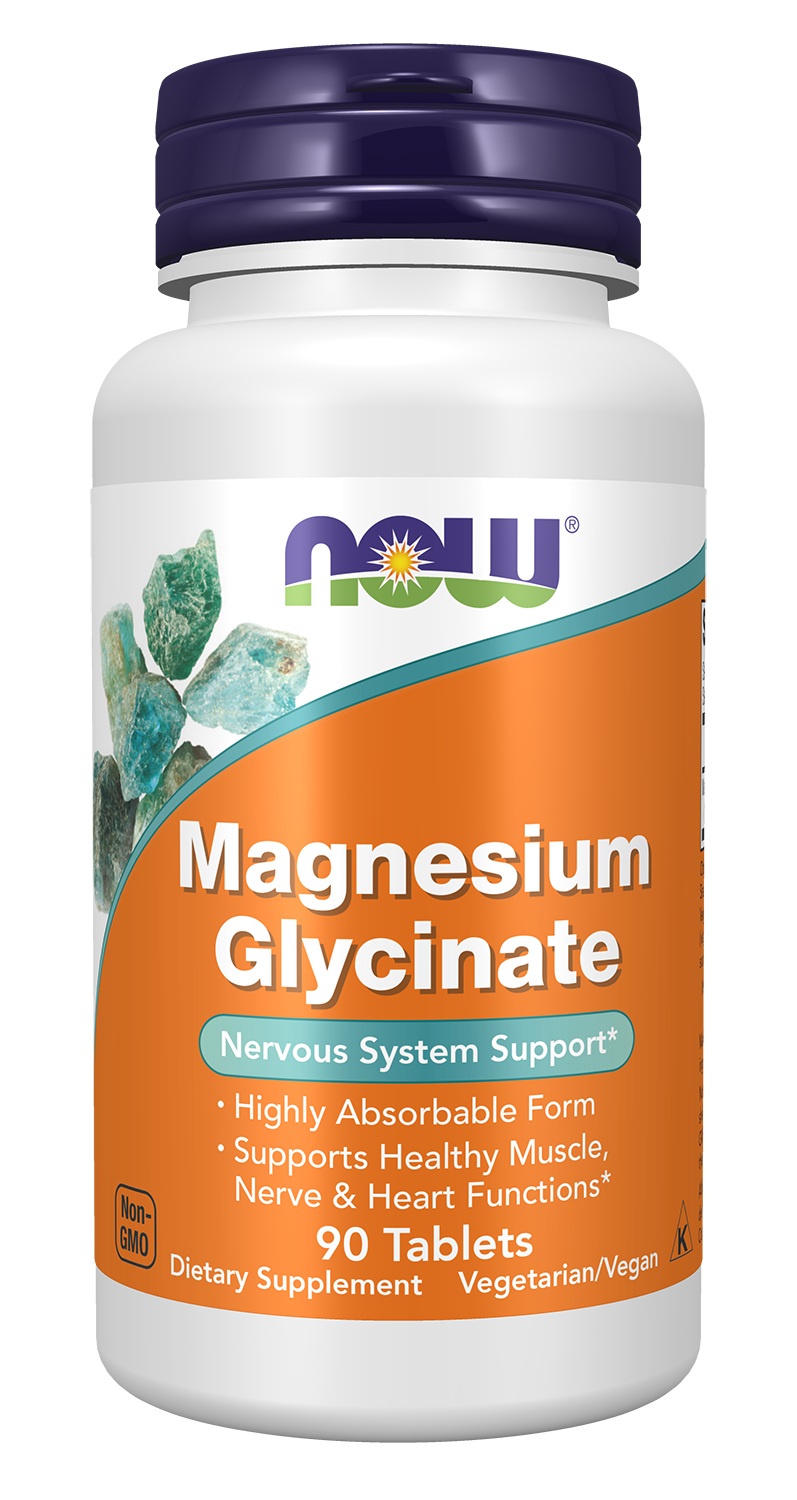 Magnesium Glycinate - 90 Tablets Bottle Front