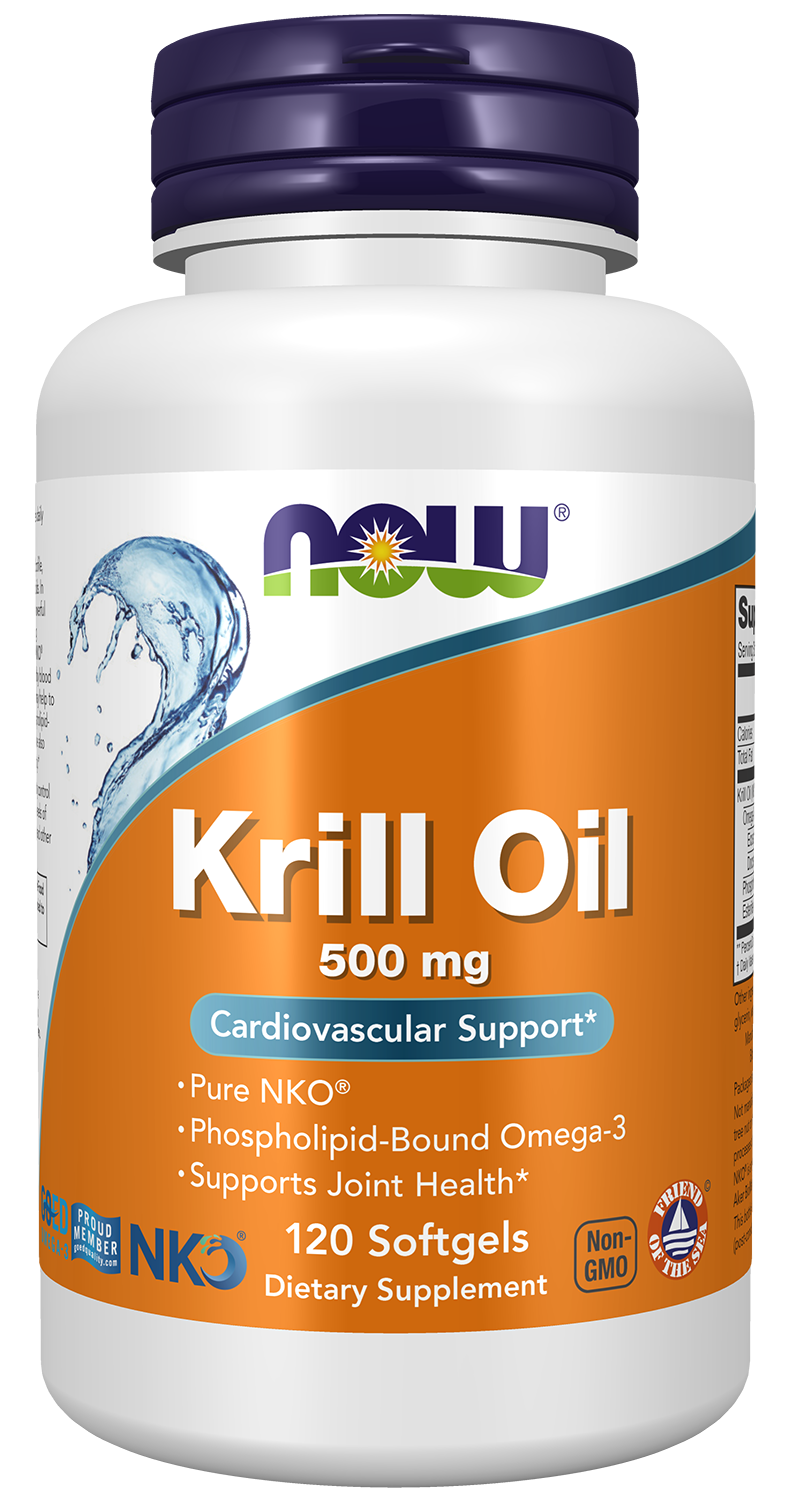 Krill Oil 500 mg - 120 Softgels Bottle Front