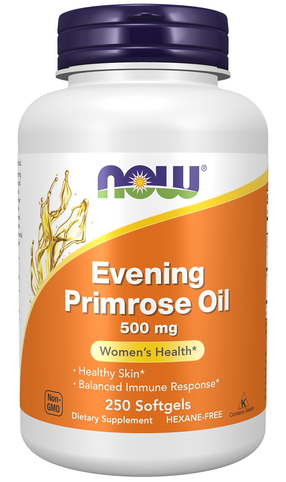 Evening Primrose Oil 500 mg - 250 Softgels Bottle Front