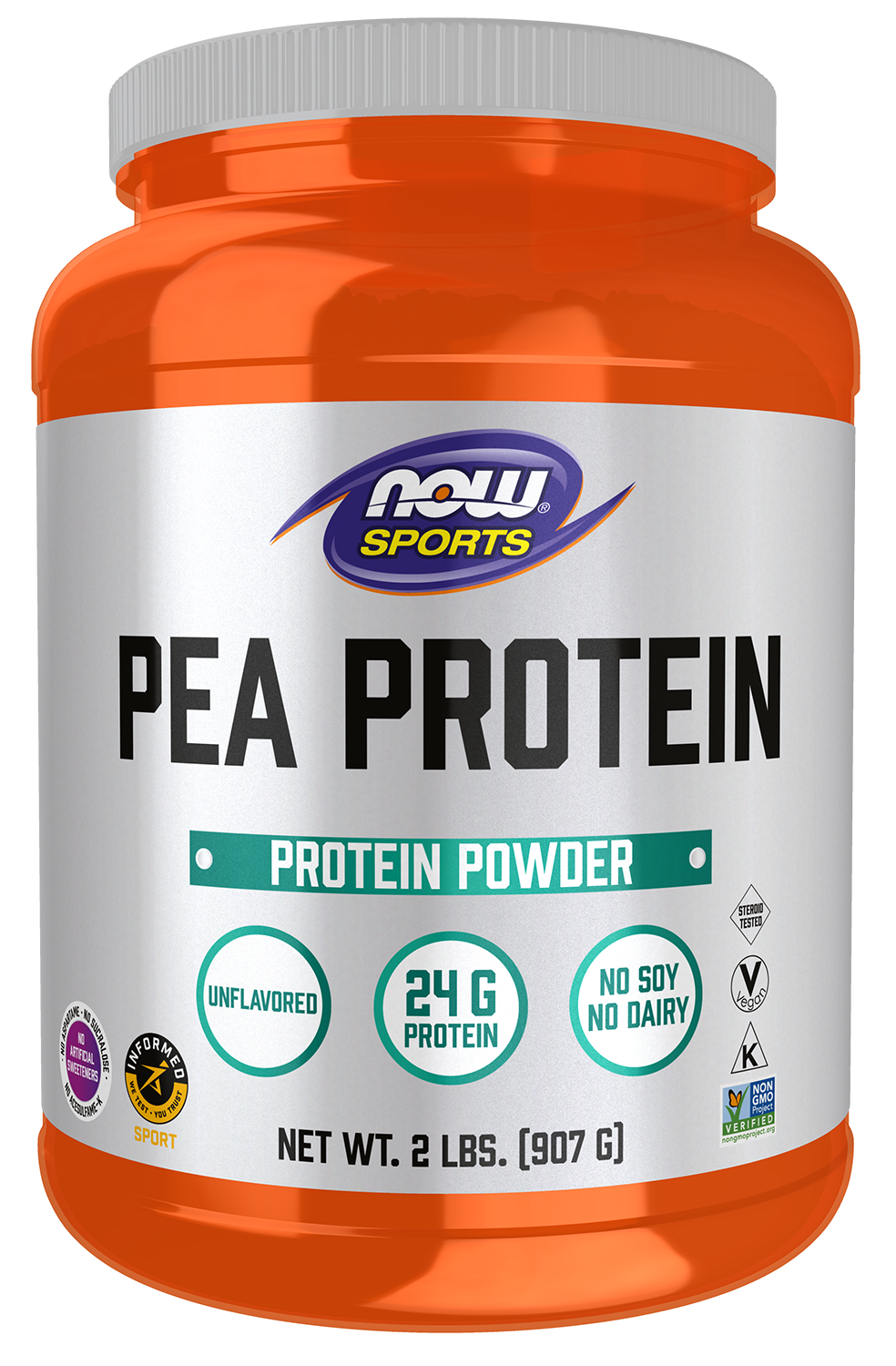 Pea Protein, Pure Unflavored Powder - 2 lbs. bottle front