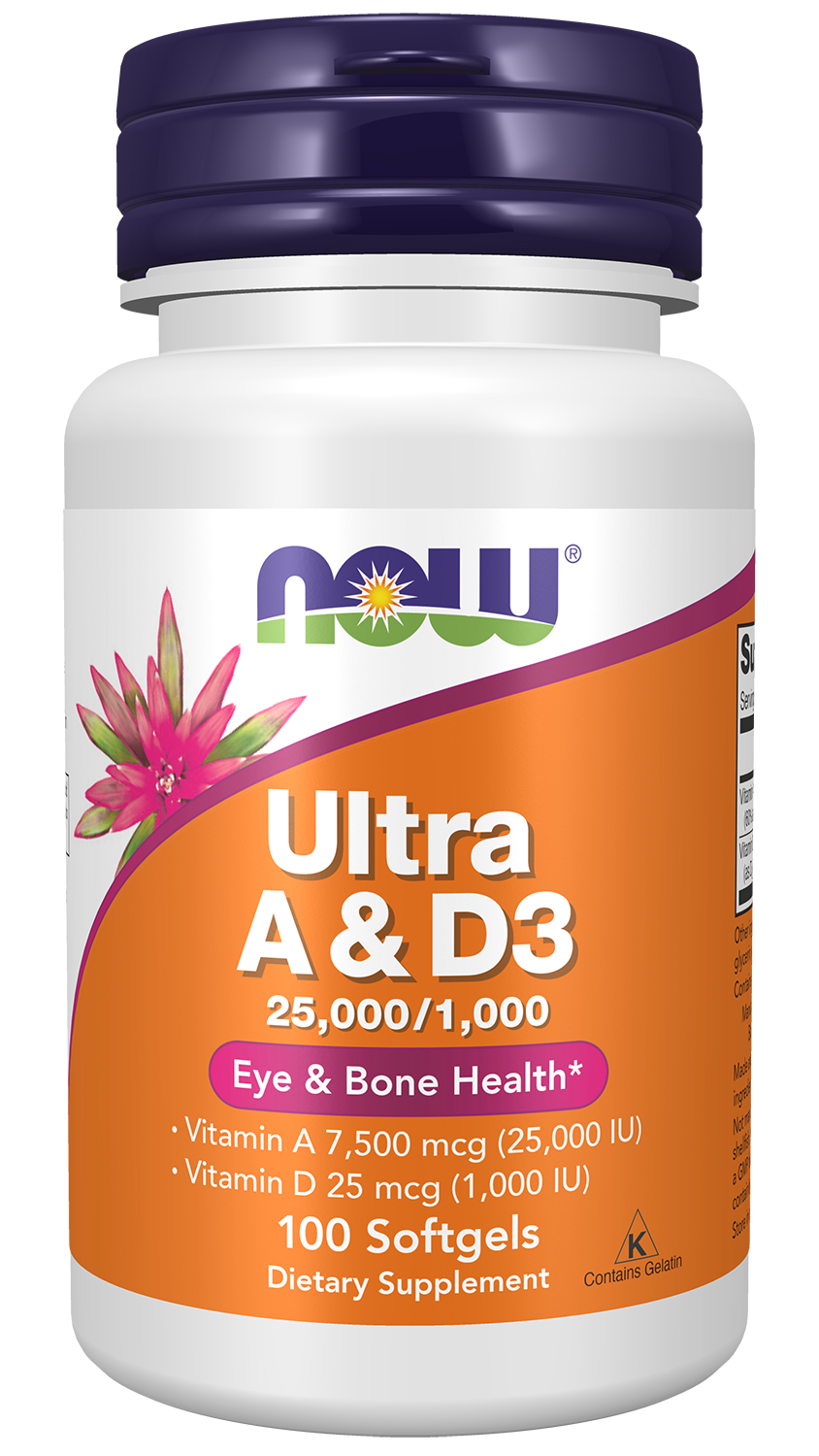 Ultra A & D-3 25,000/1,000 - 100 Softgels Bottle Front