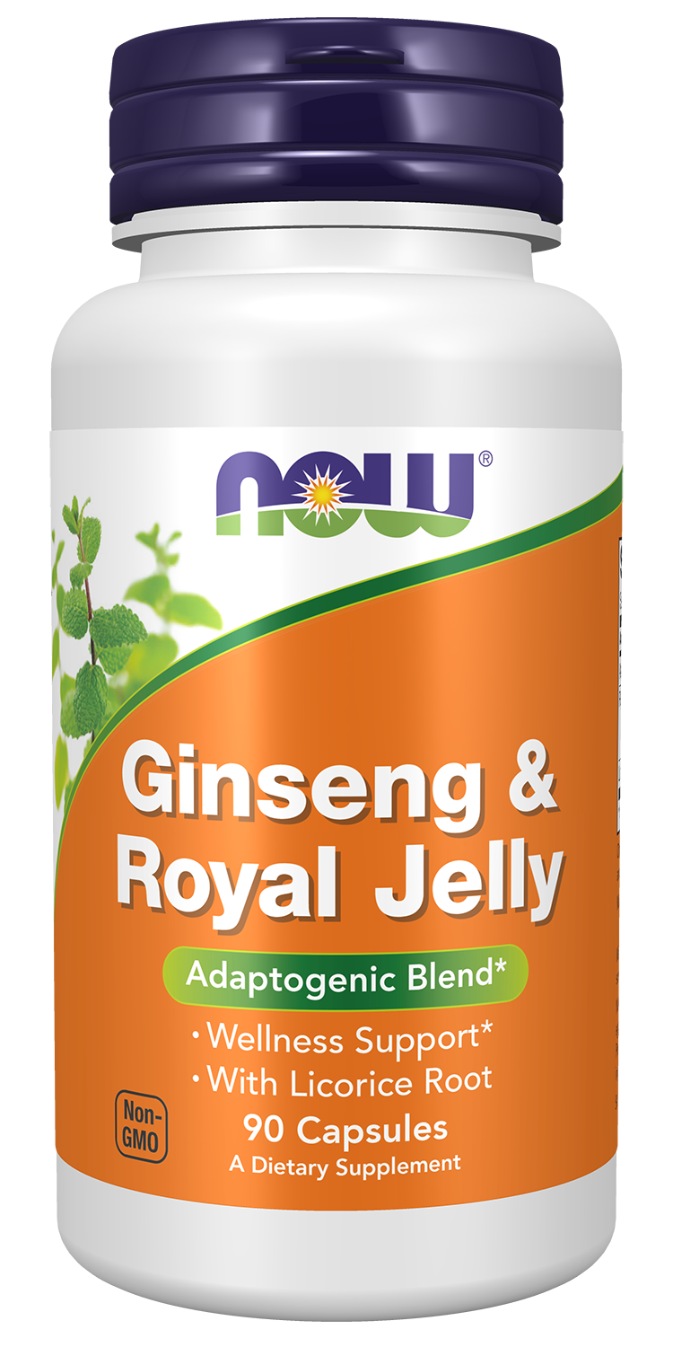 Ginseng & Royal Jelly - 90 Veg Capsules Bottle Front