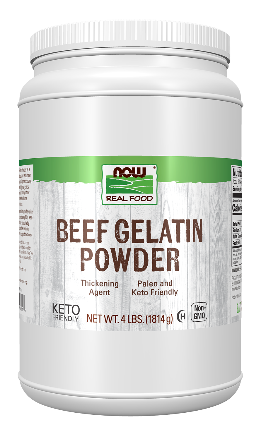 Beef Gelatin Powder - 4 lbs. Bottle Front