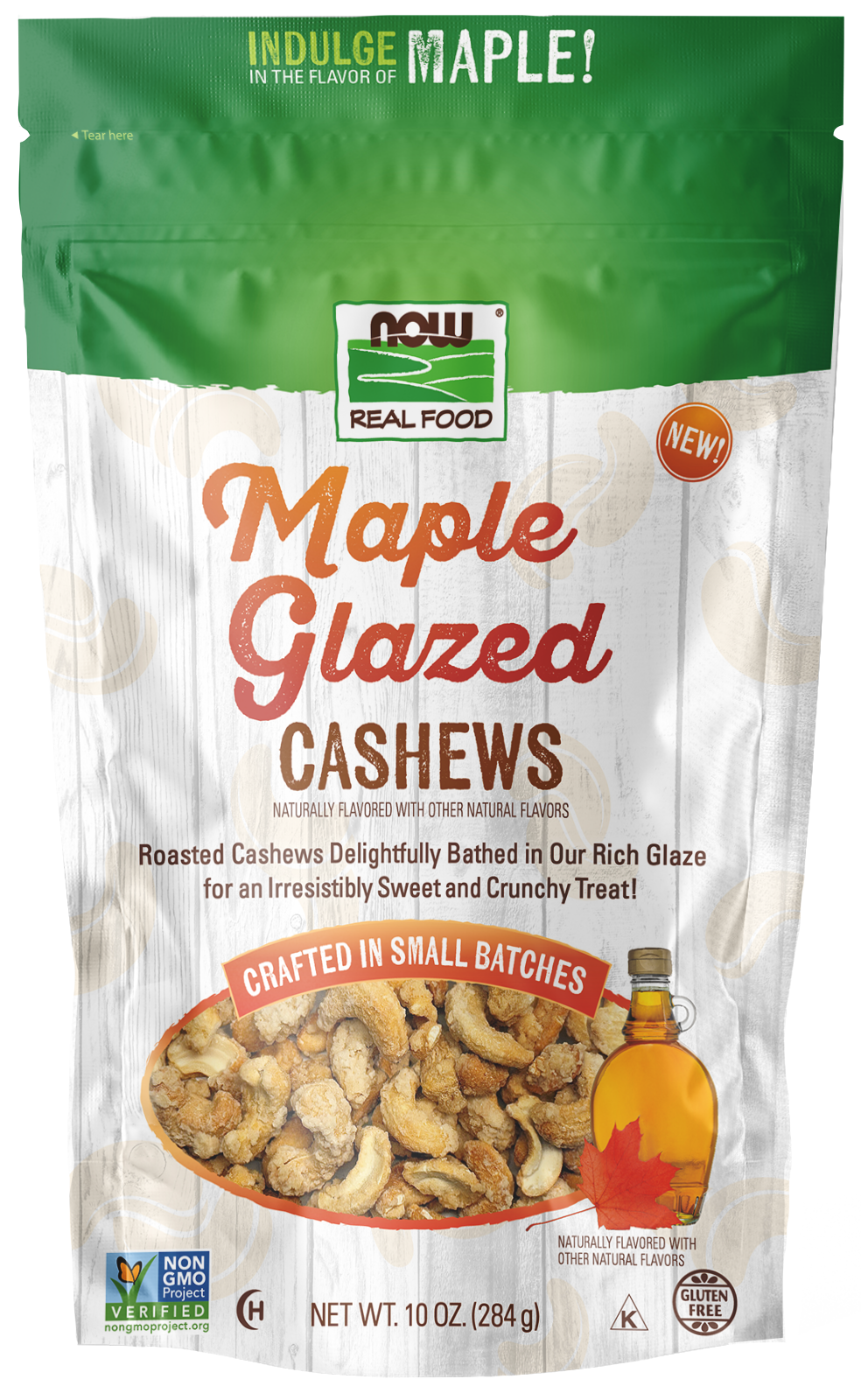 Cashews, Maple Glazed 10 oz. Bag Front