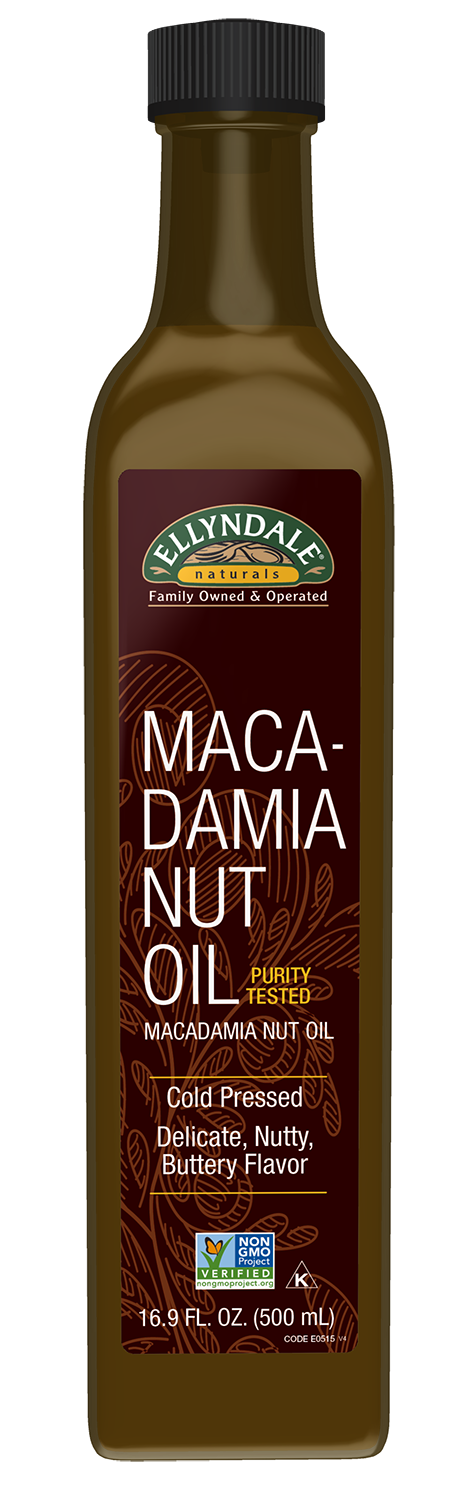 Macadamia Nut Cooking Oil in Glass Bottle - 16.9 fl. oz. Front