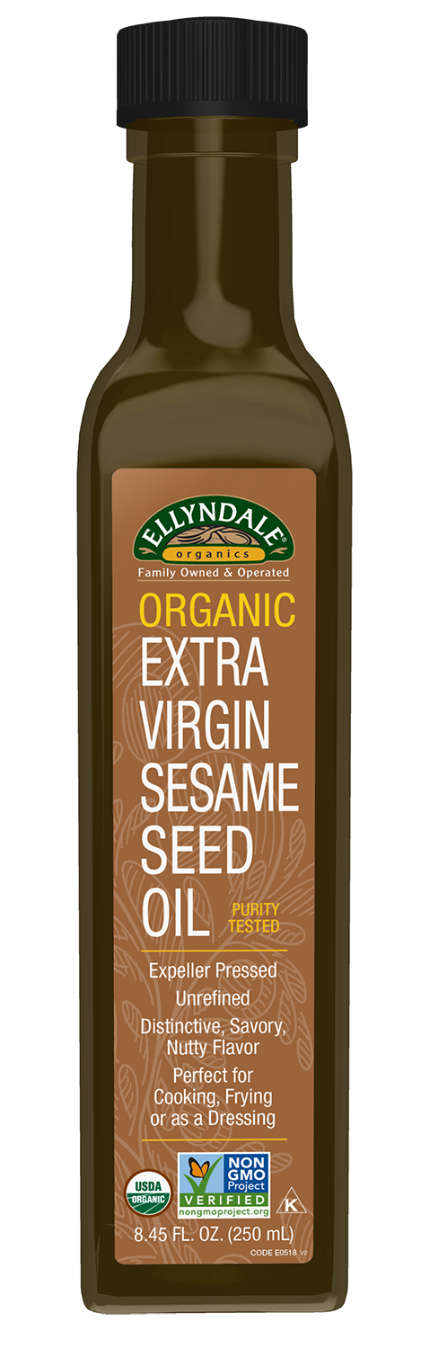 Extra Virgin Sesame Seed Oil, Organic - 8.45 oz. Bottle Front
