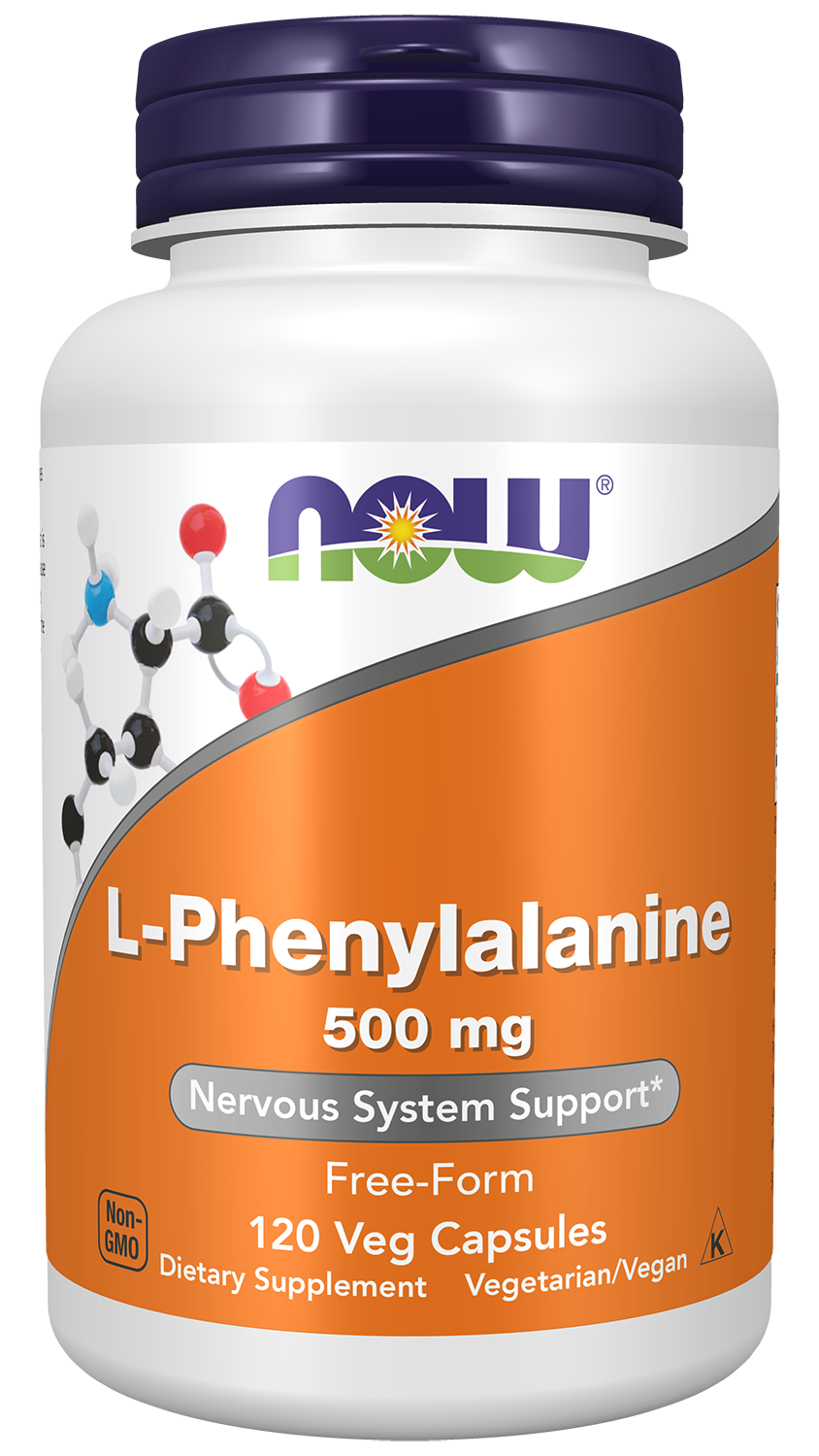 L-Phenylalanine 500 mg - 120 Veg Capsules Bottle Front