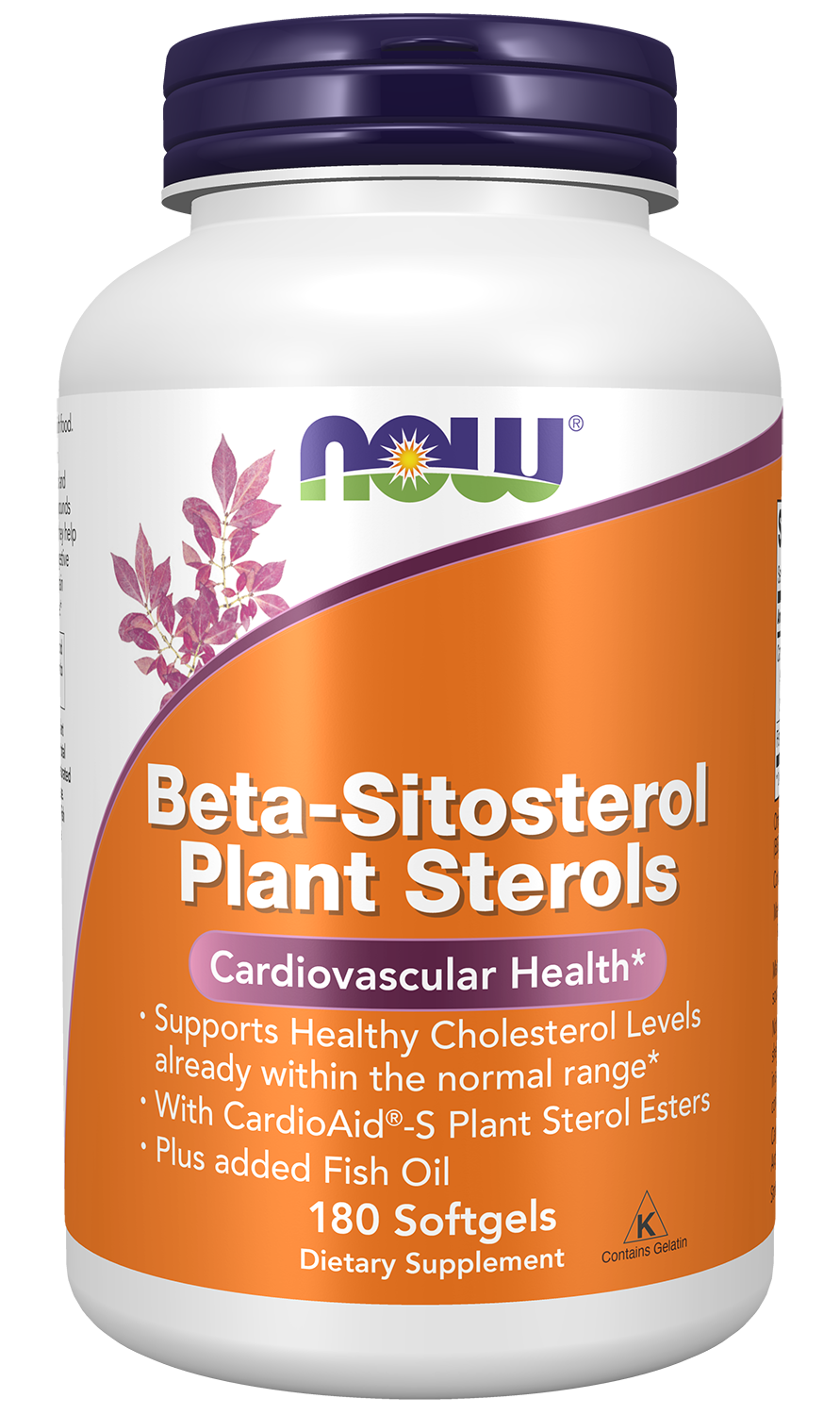 Beta-Sitosterol Plant Sterols - 180 Softgels Bottle Front