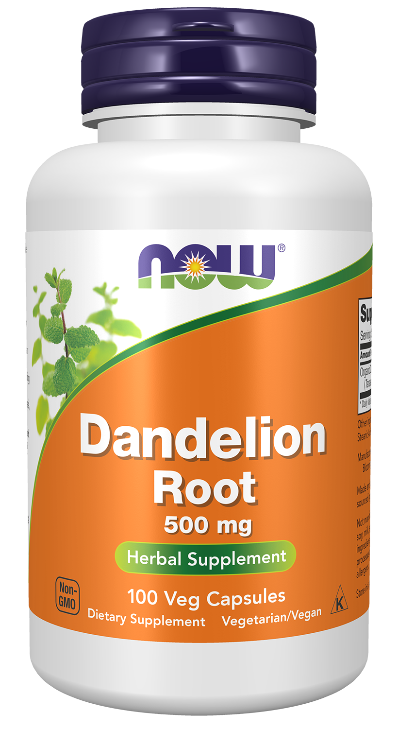 Dandelion Root 500 mg - 100 Veg Capsules Bottle Front