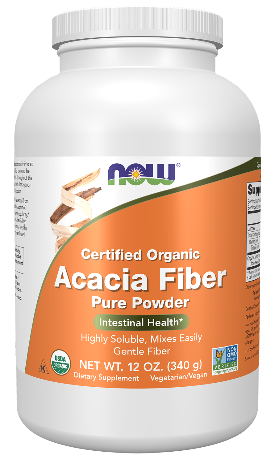 Acacia, Organic Powder - 12 oz. Bottle Front