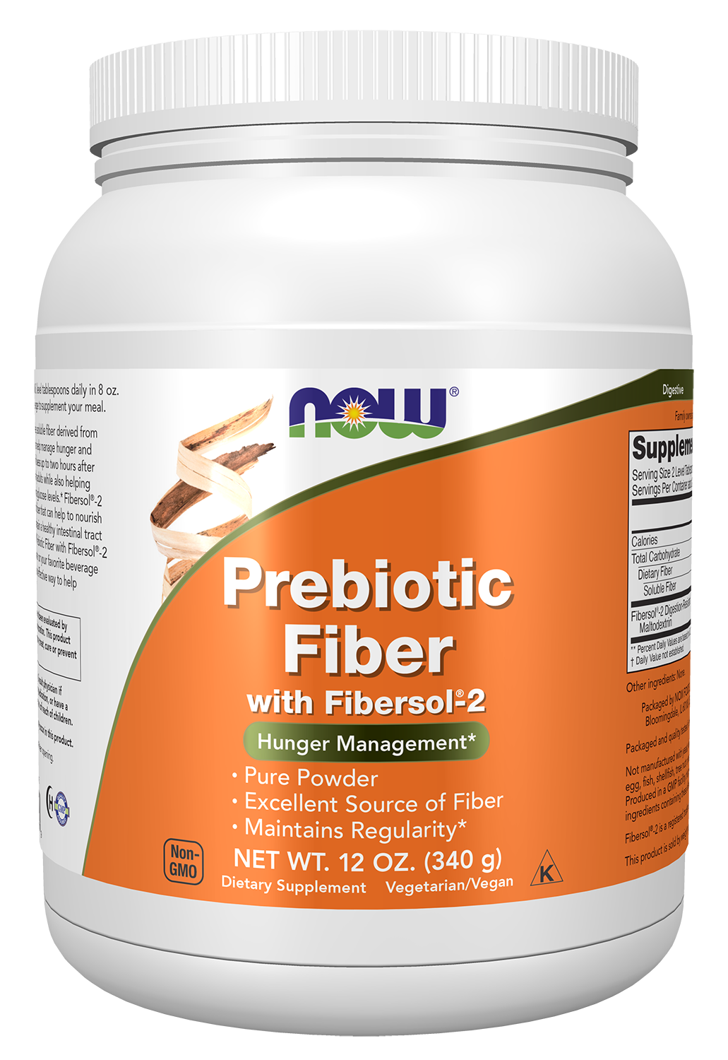 Prebiotic Fiber with Fibersol®-2 Powder - 12 oz. Bottle Front