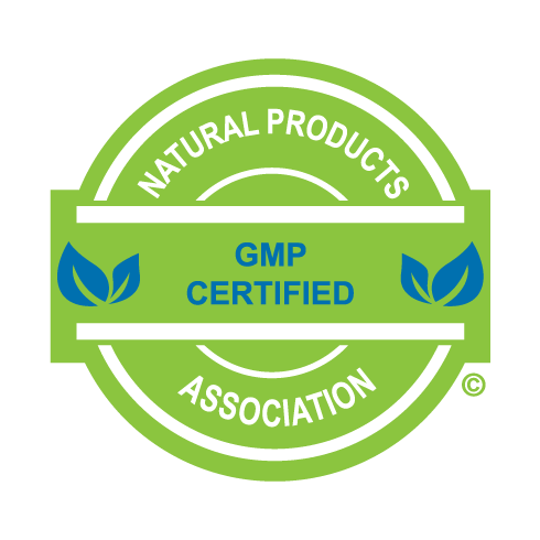 Seal indicating this product is GMP Certified by the Natural Products Association