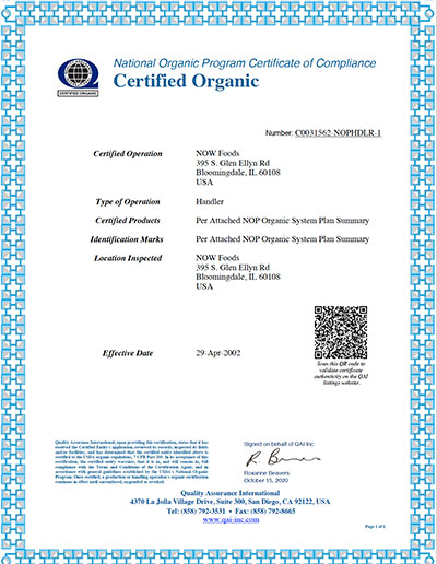 now organic certificate 2020 bloomingdale processor thumb