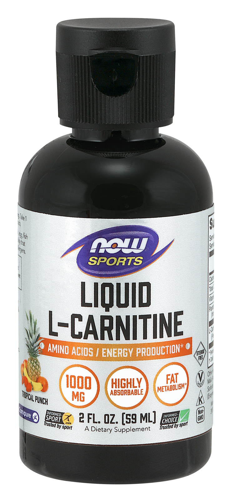 L-Carnitine Liquid 1000 mg, Tropical Punch - 2 oz.