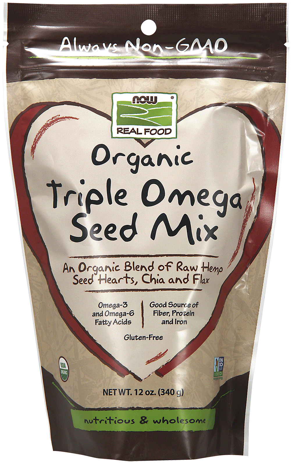 Pouch of Triple Omega Seed Mix, Organic - 12 oz.