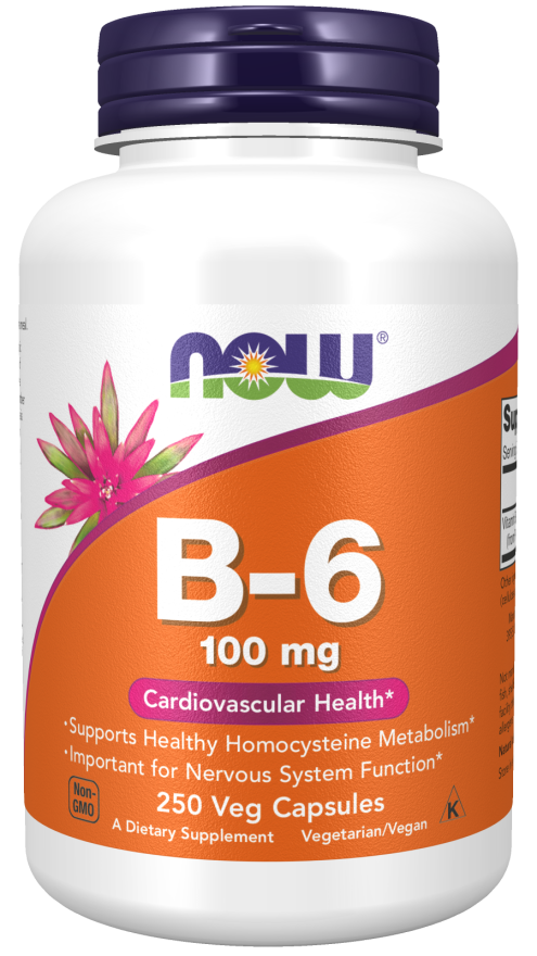 Zwakheid voertuig regio Vitamin B 6 | 100 mg Veg Capsules | NOW Supplements