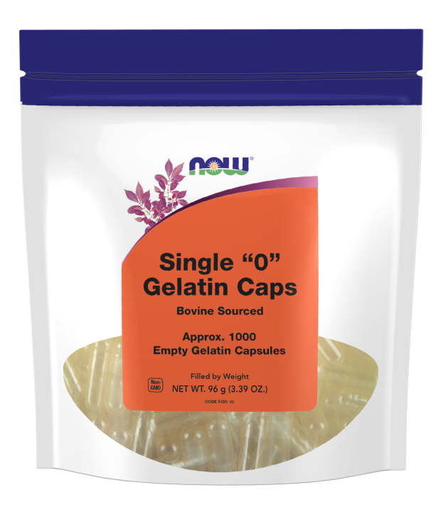 Empty Capsules, Gelatin, Single "0" - 1000 gel caps Bag