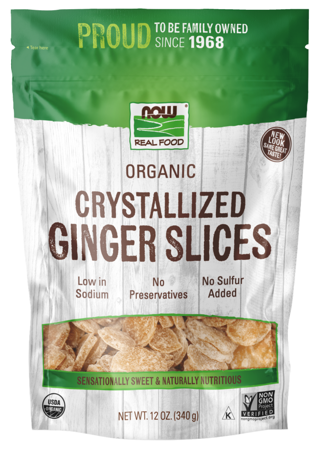 Pouch of Ginger Slices, Crystallized & Organic - 12 oz.