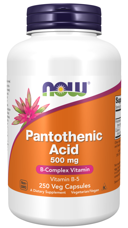 Pantothenic Acid 500 mg - 250 Veg Capsules Bottle