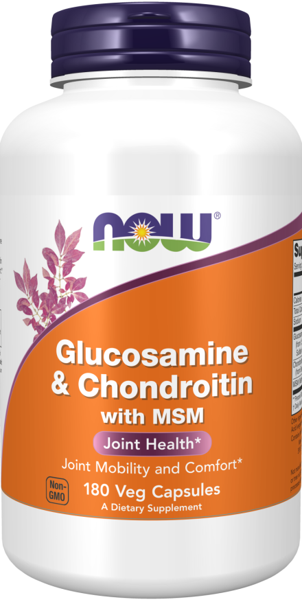 Glucosamine & Chondroitin with MSM - 180 Veg Capsules Bottle