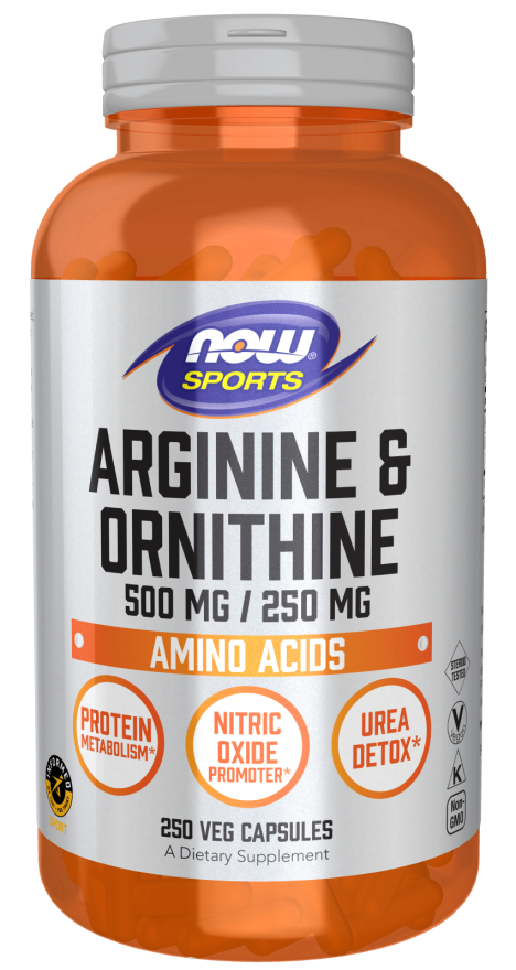 Arginine & Ornithine 500 mg / 250 mg - 250 Veg Capsules Bottle
