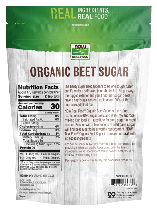 Beet Sugar, Organic - 3 lbs. Back Bag