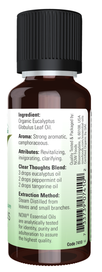 Eucalyptus Globulus Oil, Organic - 1 fl. oz. Bottle Right