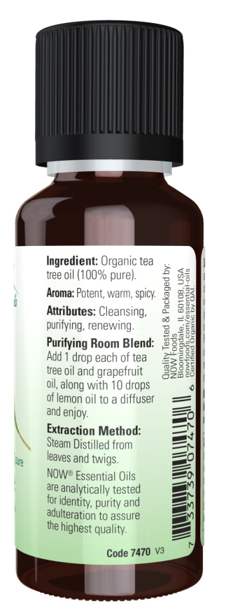 Tea Tree Oil, Organic - 1 fl. oz. Bottle Right
