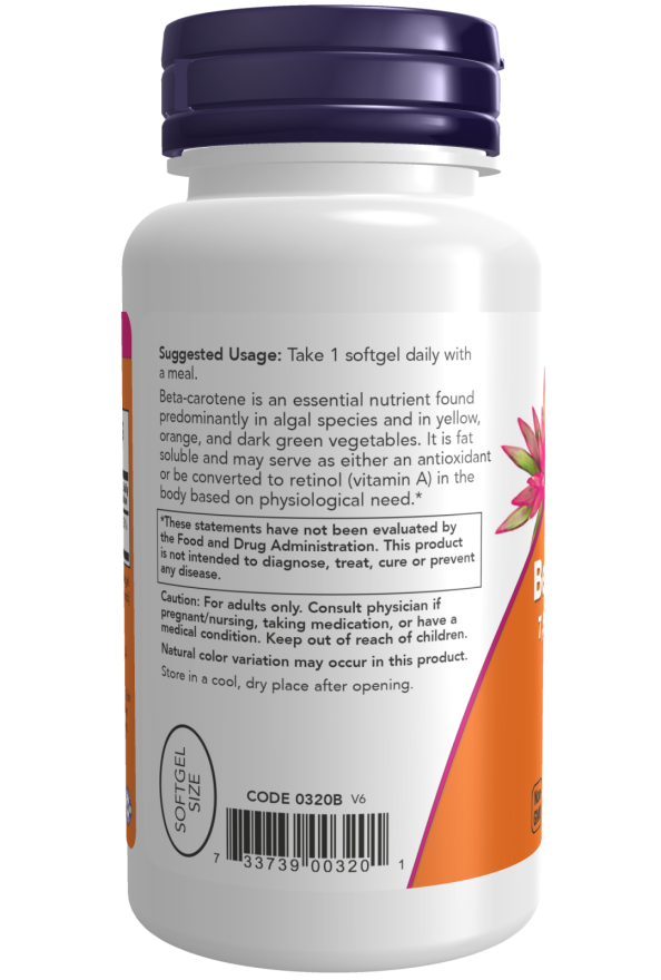 Beta Carotene Supplements Natural Softgels NOW Foods