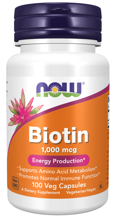 Biotin 1000 mcg - 100 Veg Capsules bottle front
