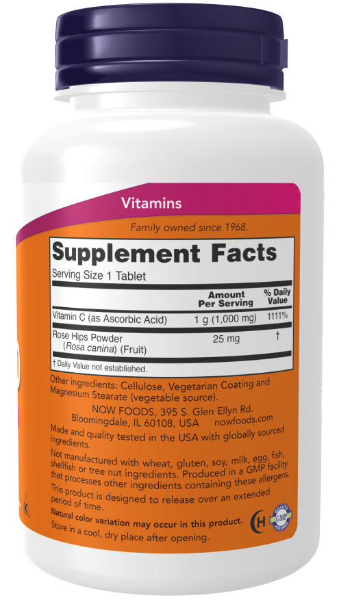 Vitamin C-1000 Sustained Release - 100 Tablets Bottle right