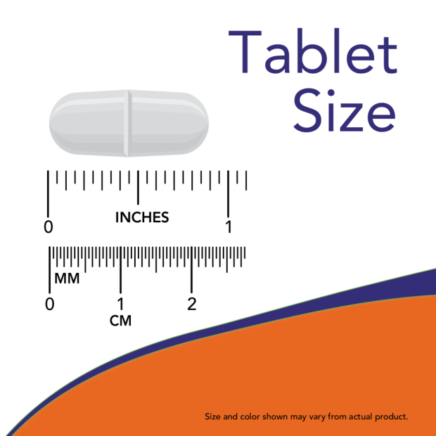 Vitamin C-1000 - 100 Tablets Size Chart .85 inch