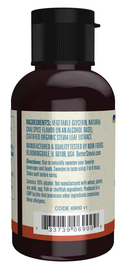BetterStevia® Liquid, Chai Spice - 2 fl. oz. Bottle Left
