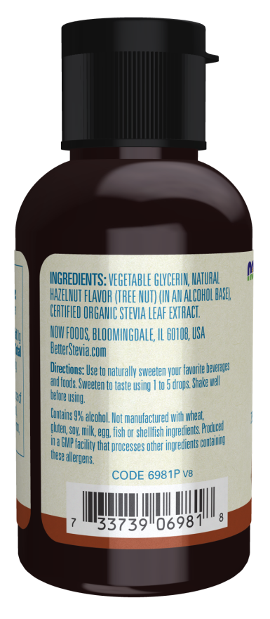 BetterStevia® Liquid, Hazelnut - 2 fl. oz. Bottle Left