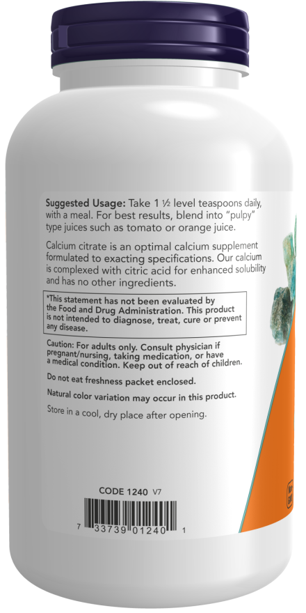Calcium Citrate Pure Powder - 8 oz. Bottle Left