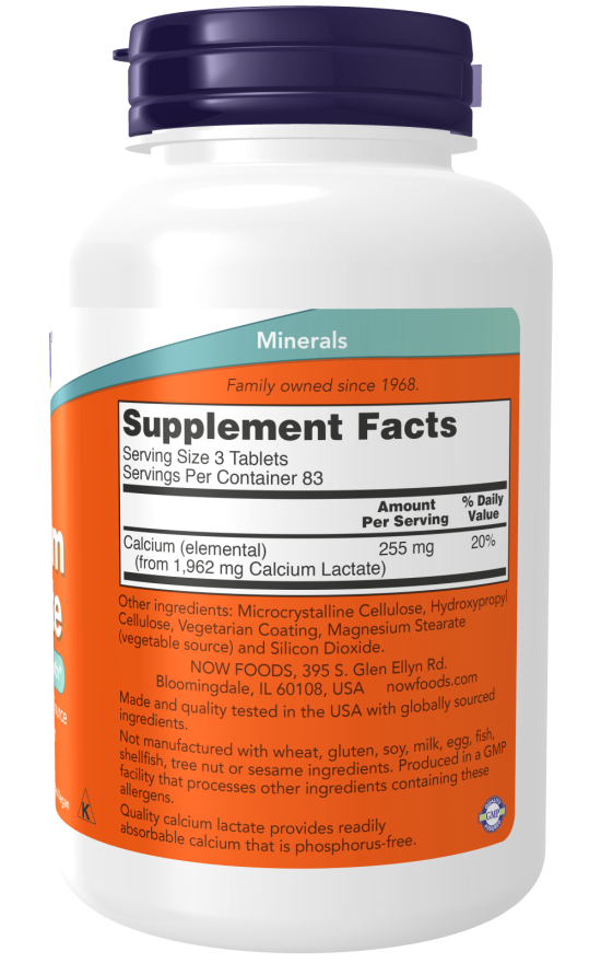 Calcium Lactate Support Bone Health NOW Supplements