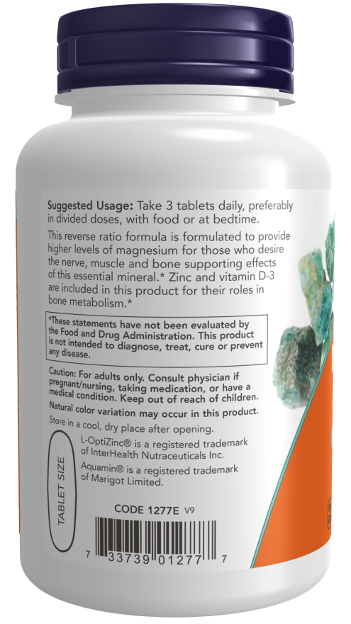 Magnesium & Calcium - 100 Tablets Bottle Left